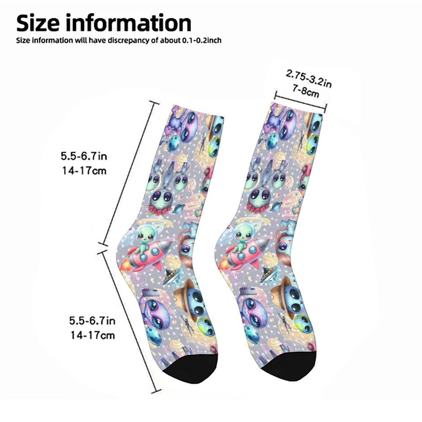 6 Alien Designs, Children’s Polyester Socks