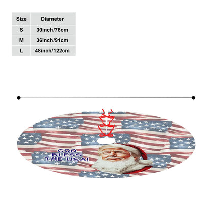 Donald Trump "God Bless USA" Plush Christmas Tree Skirt – 3 Sizes
