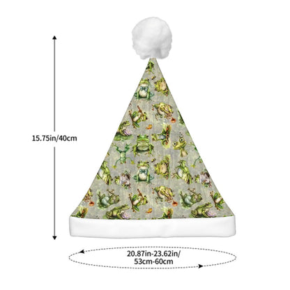 10 Animal Designs, Adult Plush Santa Hat with Light