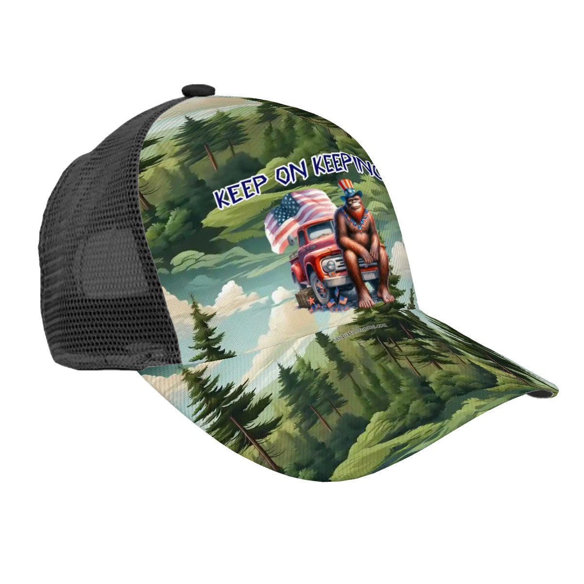 Bigfoot, Sasquatch, "Keep on keeping on", Baseball Cap, Polyester Twill