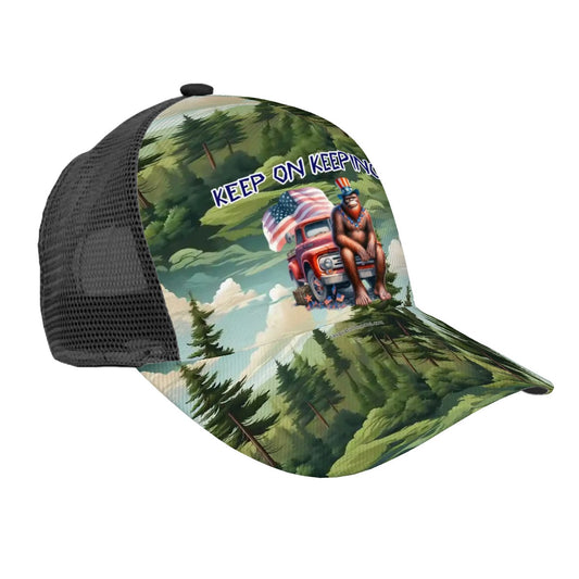 Bigfoot, Sasquatch, "Keep on keeping on", Baseball Cap, Polyester Twill