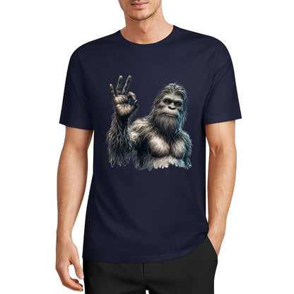Bigfoot - Sasquatch "Ok" Short Sleeve Cotton T-Shirt