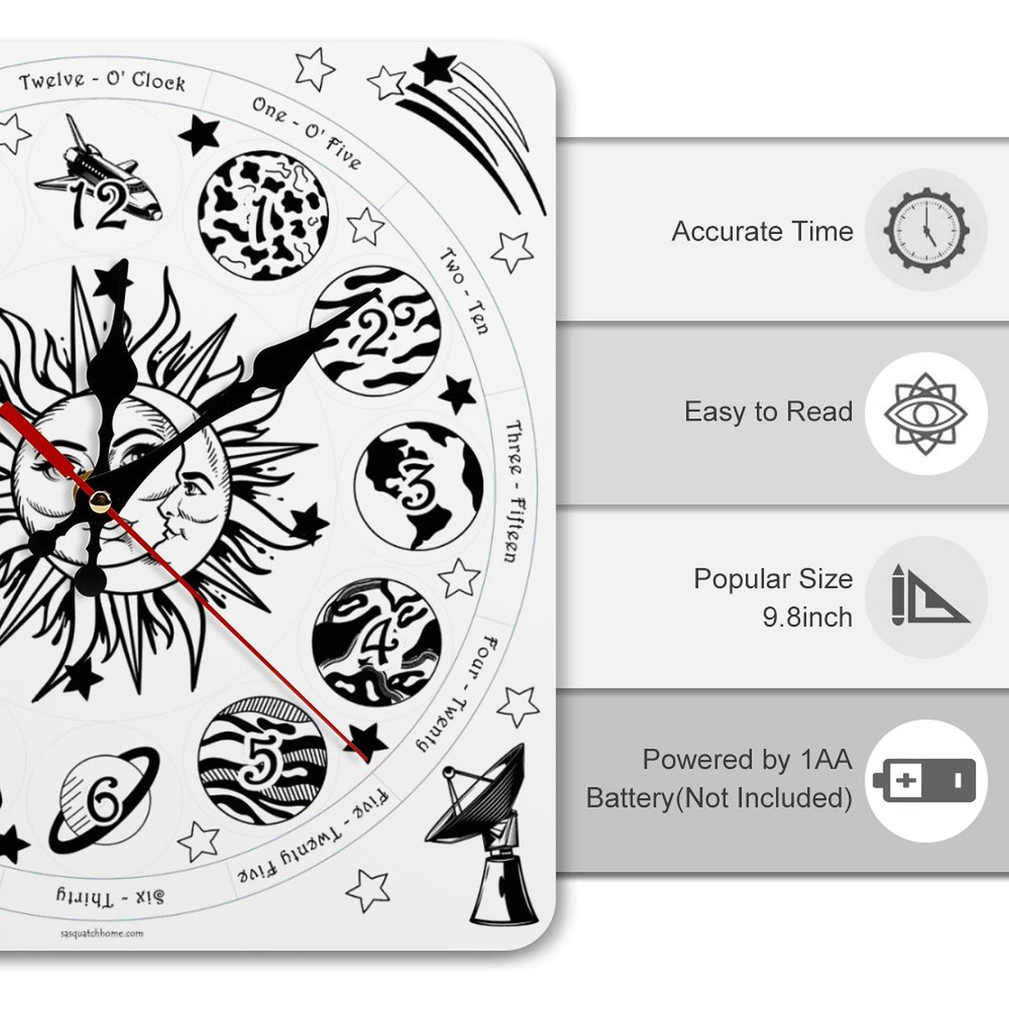 Outer Space Square Wall Clock