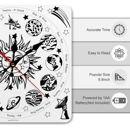 Outer Space Square Wall Clock