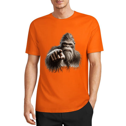 Bigfoot - Sasquatch Pointing Short Sleeve Cotton T-Shirt