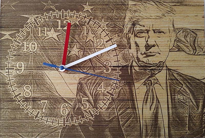 8"x14" "Donald Trump" Art Board Clock