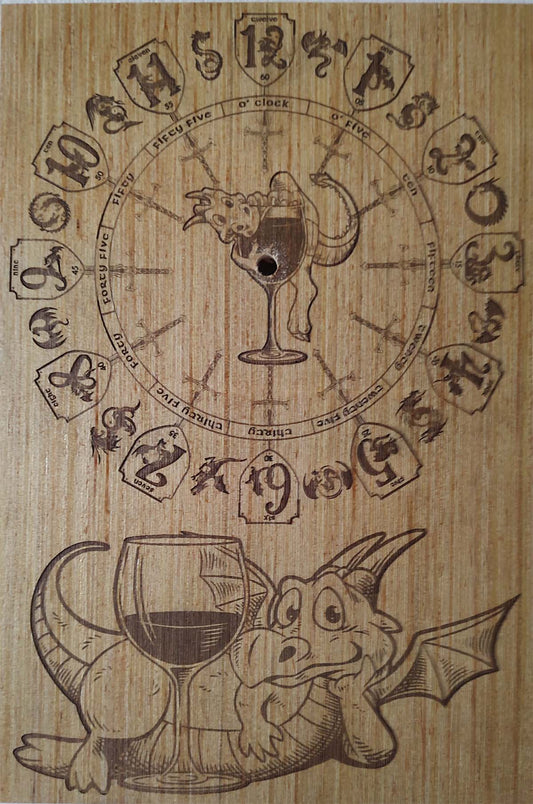 8"x14" "Dragon Wine" Art Board Clock