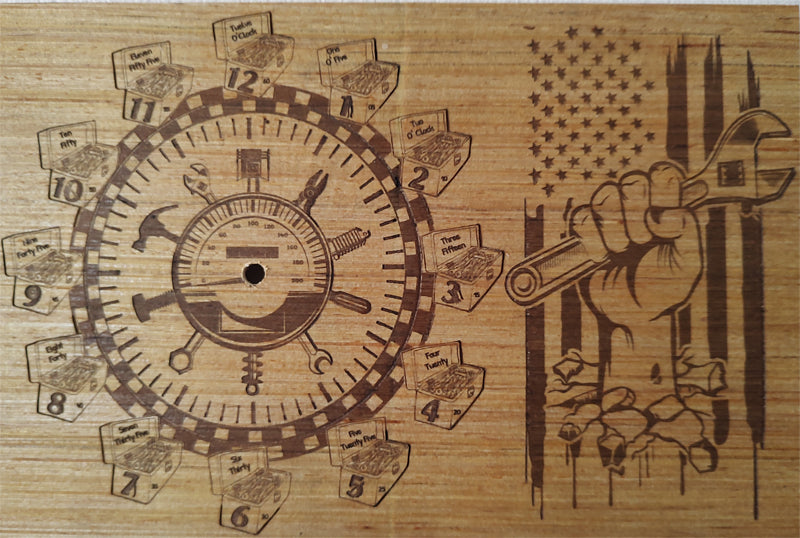 8"x14" "Mechanic" Art Board Clock