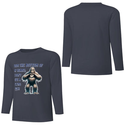 Bigfoot / Sasquatch, "From the bottom of my heart...", Cotton Unisex Long Sleeve T-shirt