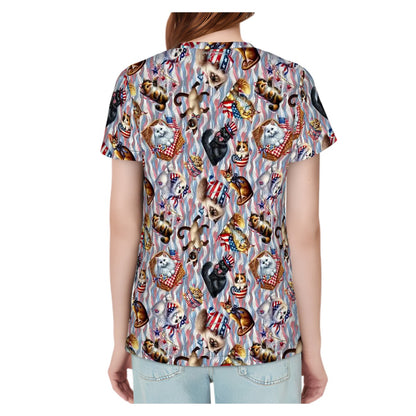 8 Patriotic Designs, Women’s Polyester Short Sleeve T-Shirt