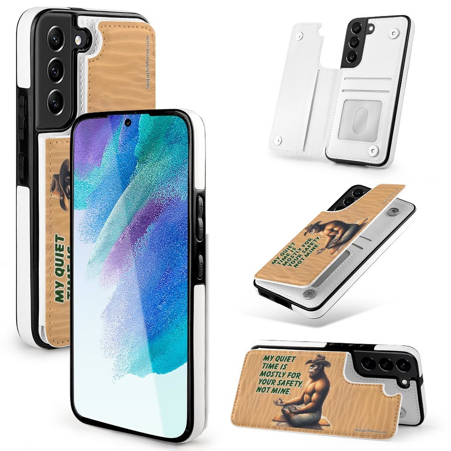 Bigfoot, Sasquatch "My Quiet Time..." - Samsung S22 Series Phone Cases / Flip Cover Wallet