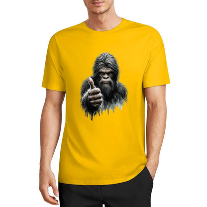 Bigfoot - Sasquatch Thumbs Up Short Sleeve Cotton T-Shirt