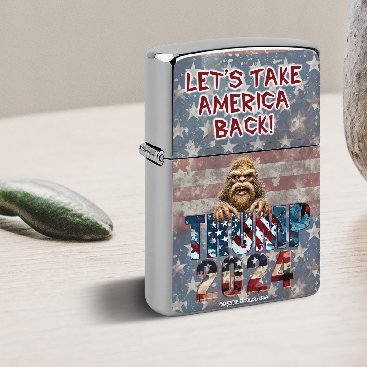 Take Back America Sasquatch Bigfoot 2024 Metal Lighter Case