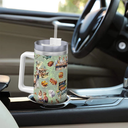 Awesome Designs, 40 oz Travel Coffee Mug with a Straw
