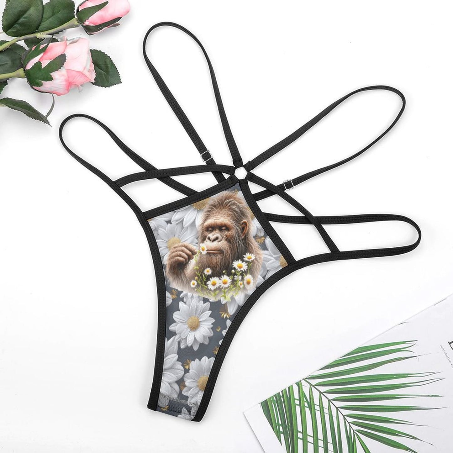 Bigfoot / Sasquatch Flowers, Sexy G String Thong for Women
