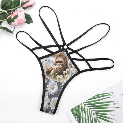 Bigfoot / Sasquatch Flowers, Sexy G String Thong for Women