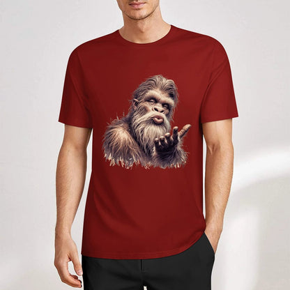Bigfoot - Sasquatch Blowing Kiss Short Sleeve Cotton T-Shirt