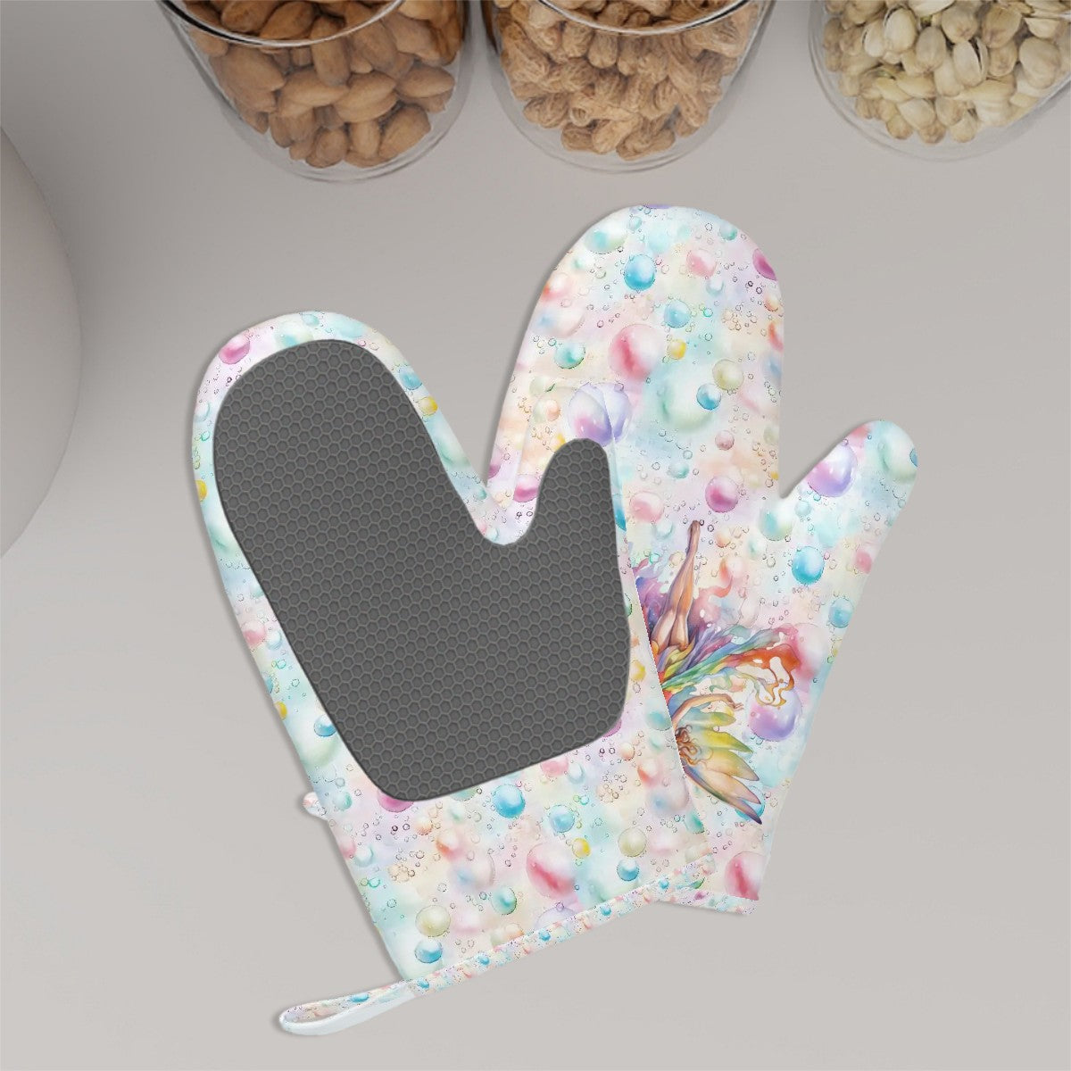 Set of 2 Silicone Heat Resistant Oven Mitts - Fairy