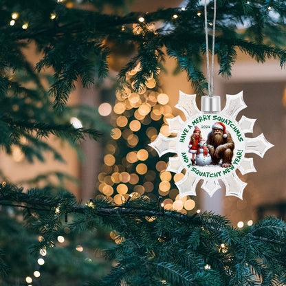 Bigfoot, Sasquatch Christmas Snowflake Decorations - "Have a Merry Squatchmas"