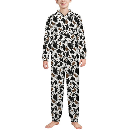 10 Misc Designs, Youth Flannel Footless Zip up Pajama Jumpsuit