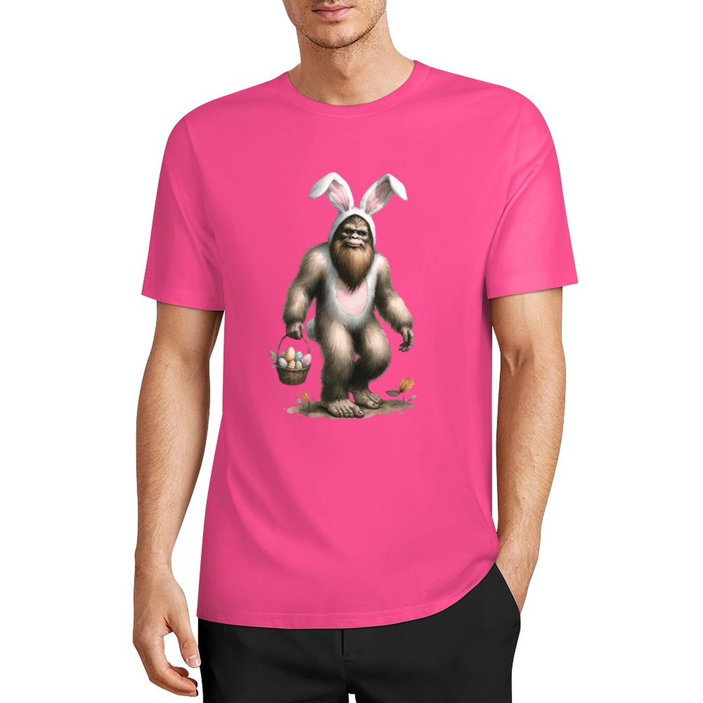 Bigfoot - Sasquatch Easter Bunny Short Sleeve Cotton T-Shirt