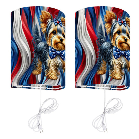 Patriotic Puppy, Wall Sconces, Set of 2, Plug In