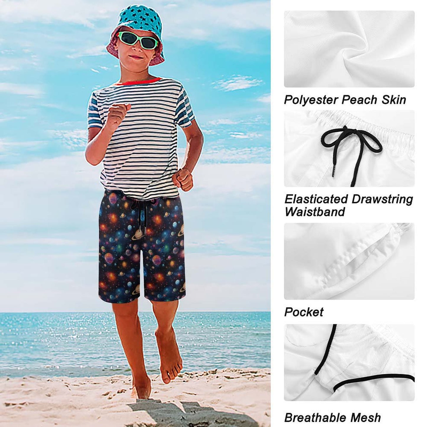 12 Outer Space Designs, Children’s Beach Pants, Swim Shorts