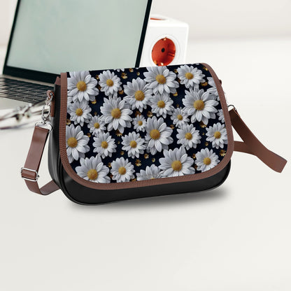 10 Flower Designs, Leather Shoulder Bag / Purse