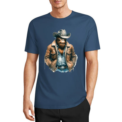 Bigfoot - Sasquatch Cowboy Short Sleeve Cotton T-Shirt