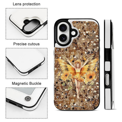 Sunflower Fairy, iPhone 16 Faux Leather Wallet Case