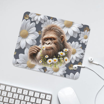Sasquatch "Smell the Flowers" Square Mouse Pad