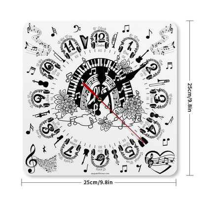 Music Themed, Square Wall Clock