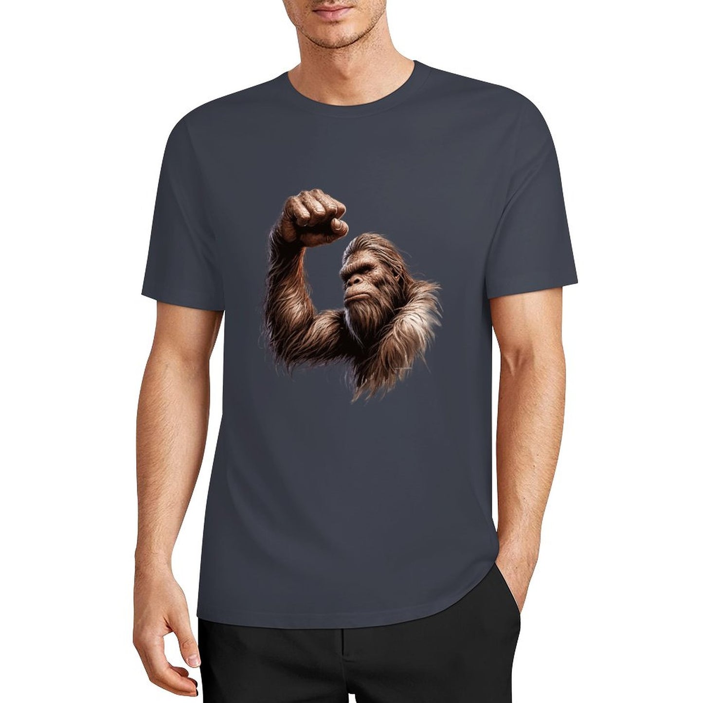 Bigfoot - Sasquatch Big Muscle Short Sleeve Cotton T-Shirt