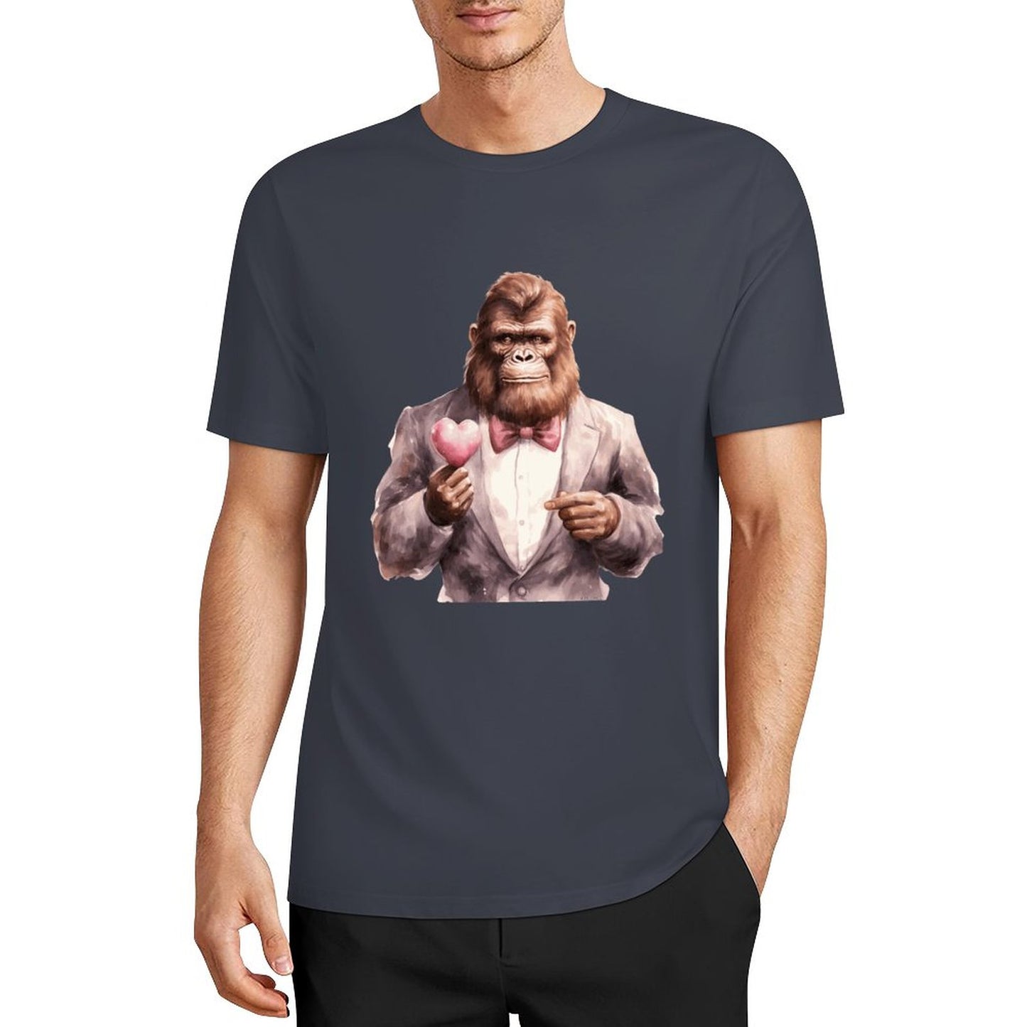 Bigfoot - Sasquatch Valentine Short Sleeve Cotton T-Shirt