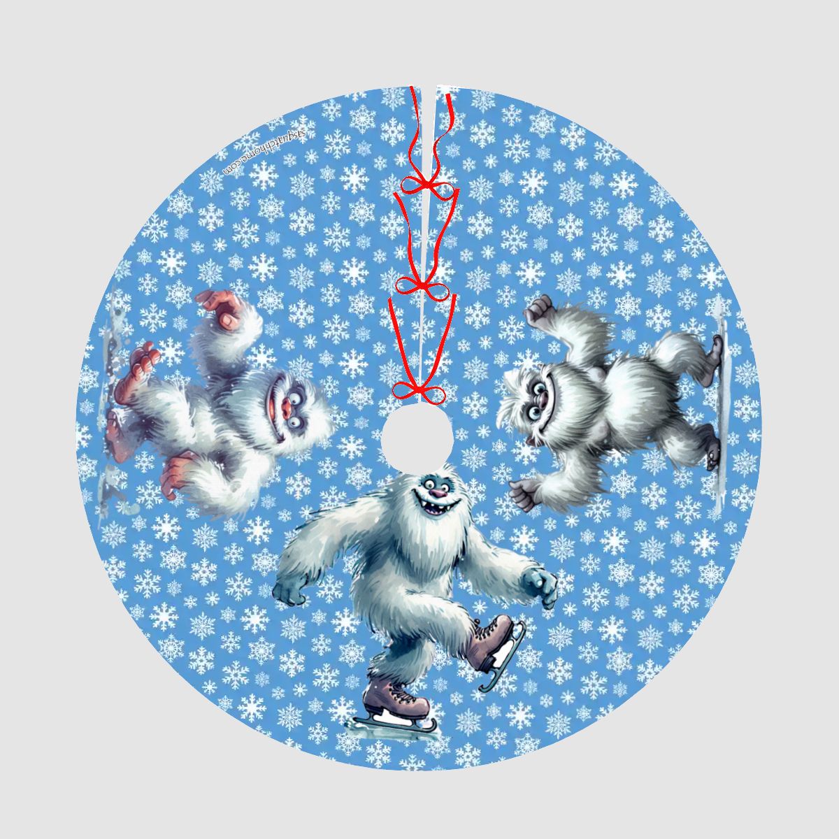 Cute Yeti Design, Plush Christmas Tree Skirt – 3 Sizes
