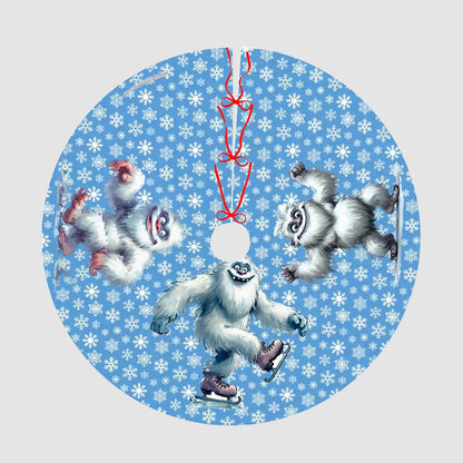 Cute Yeti Design, Plush Christmas Tree Skirt – 3 Sizes