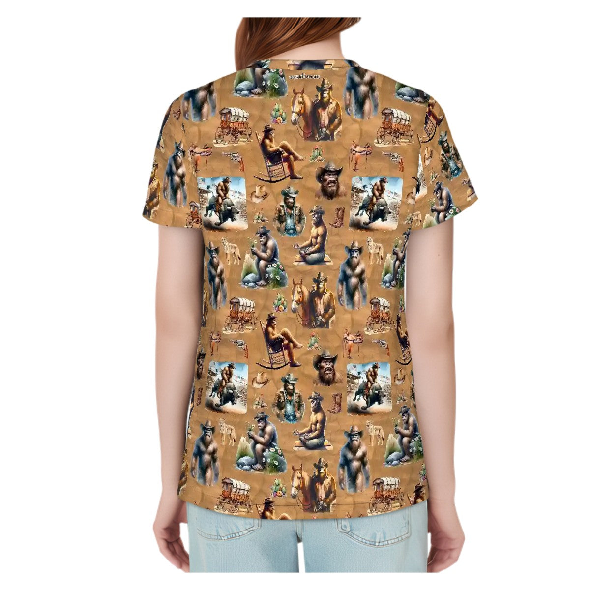 20 Bigfoot, Sasquatch Designs, Women’s Polyester Short Sleeve T-Shirt