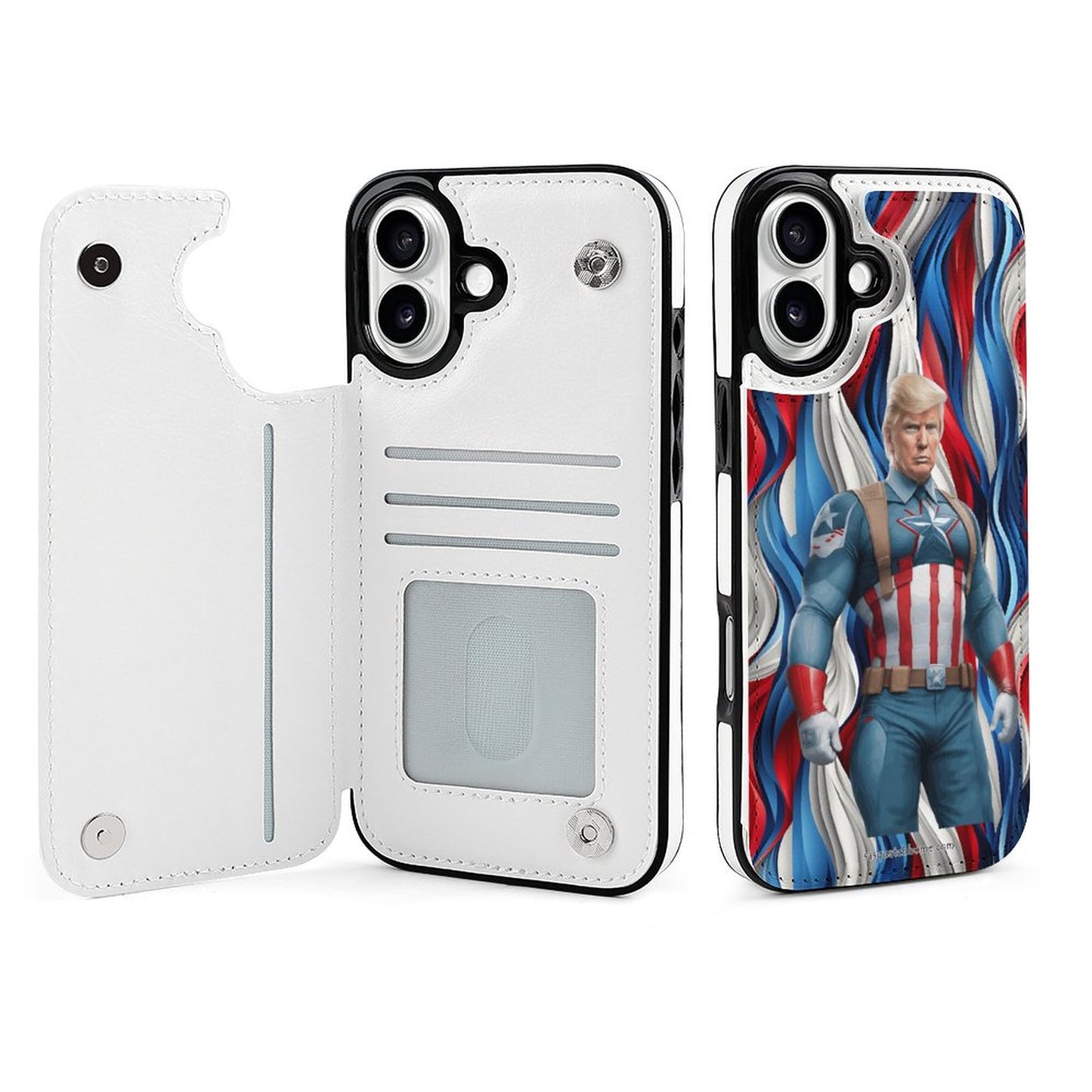 Ct America Donald Trump, iPhone 16 Faux Leather Wallet Case