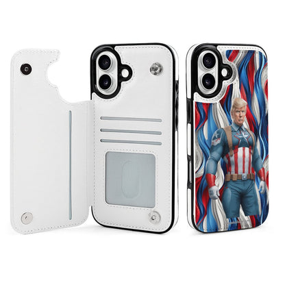 Ct America Donald Trump, iPhone 16 Faux Leather Wallet Case