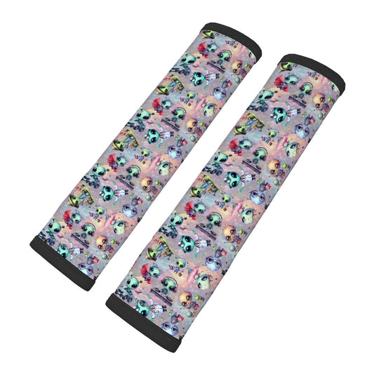 6 Alien Designs, Seat Belt Cover Pad For Adults 2 Pcs