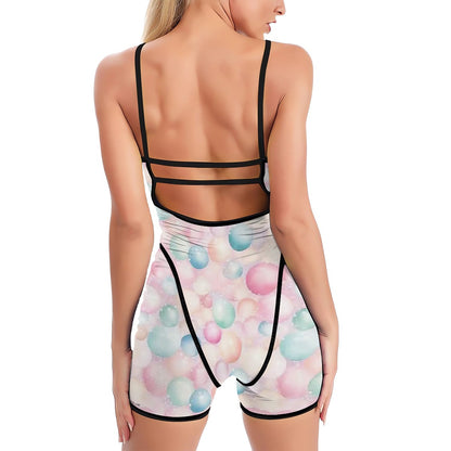 Rainbow Fairy, Polyester Spandex Yoga Exercise Jumpsuit