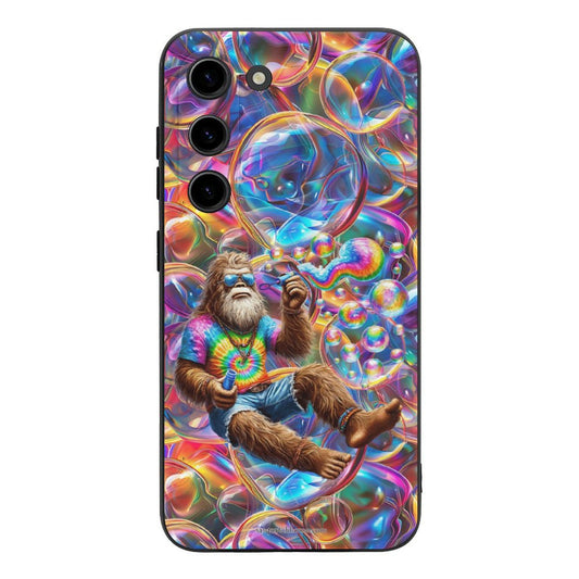 Hippie Bigfoot  / Sasquatch Blowing Bubbles, Samsung S23 Series TPU Cell Phone Case
