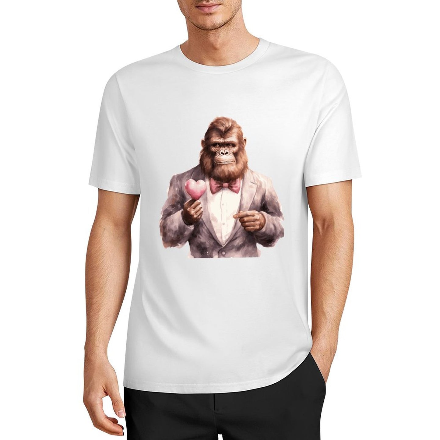 Bigfoot - Sasquatch Valentine Short Sleeve Cotton T-Shirt