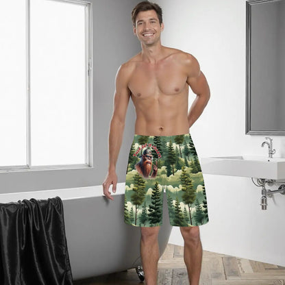 Bigfoot / Sasquatch "This guy is..", Men’s Polyester, pocketed, pajama Shorts