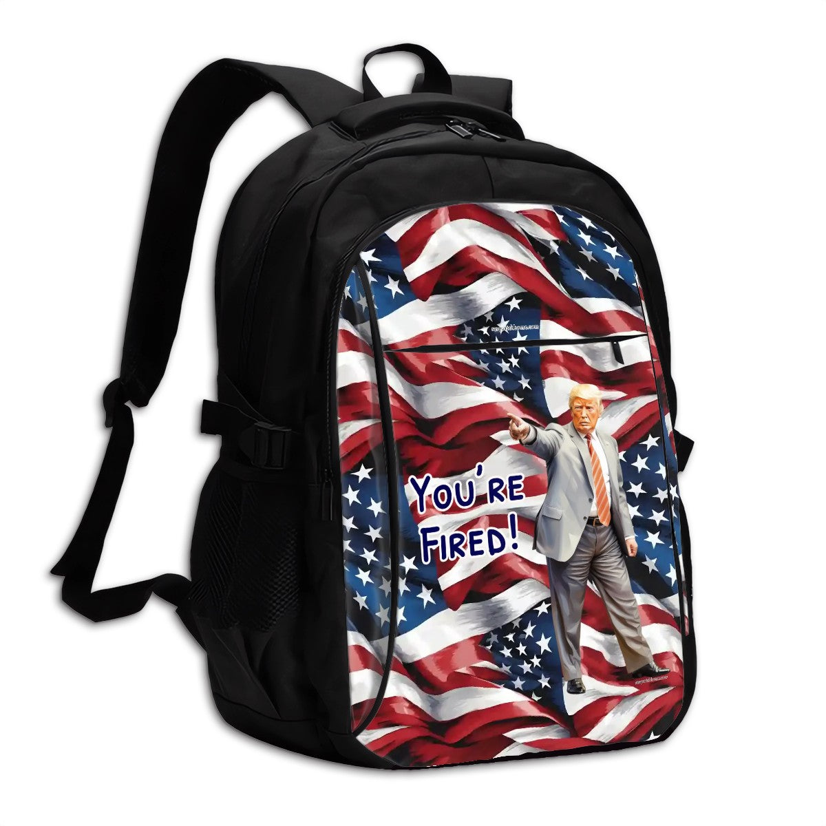 Donald Trump "You're Fired", Large Capacity, Oxford Travel, Laptop Bag with USB Charger