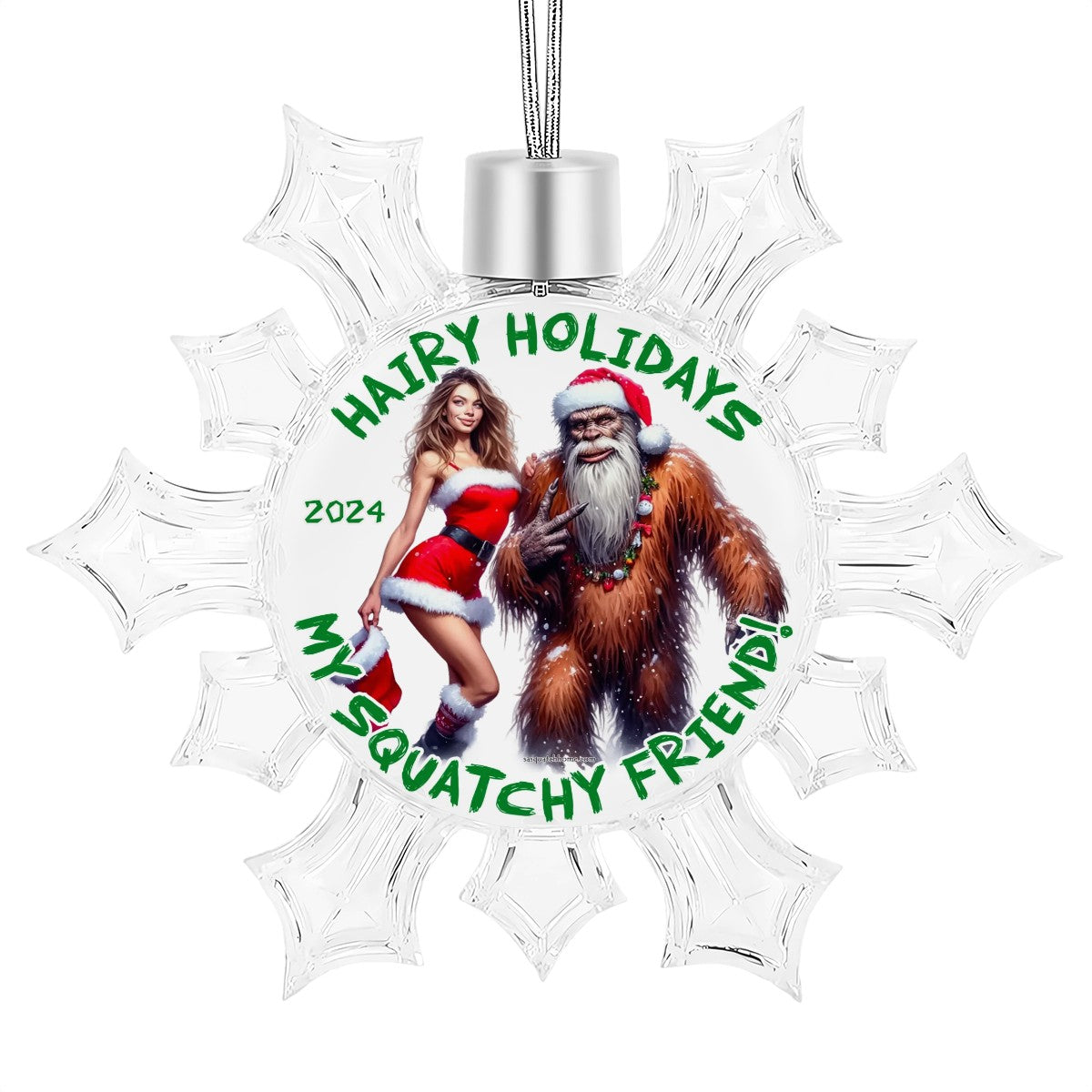 Bigfoot Sasquatch Christmas Snowflake Decorations "Hairy Holidays"