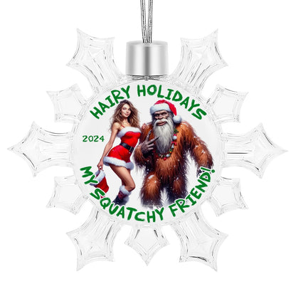Bigfoot Sasquatch Christmas Snowflake Decorations "Hairy Holidays"