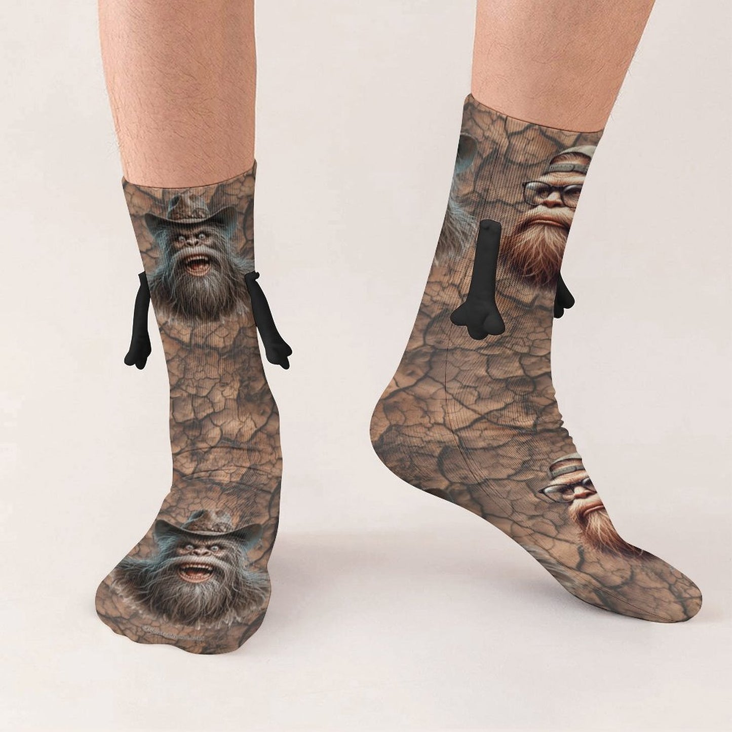 Bigfoot Magnetic Holding Hands Funny Socks – PERSONALIZE FREE