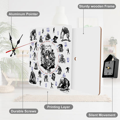 Zombie Themed Square Wall Clock