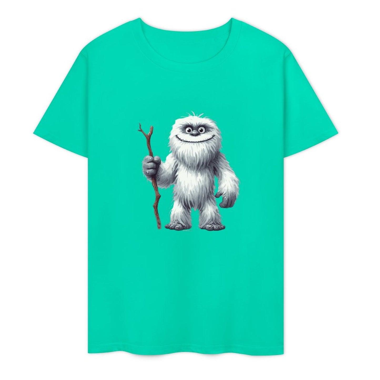 Bigfoot - Sasquatch Yeti Stick Short Sleeve Cotton T-Shirt